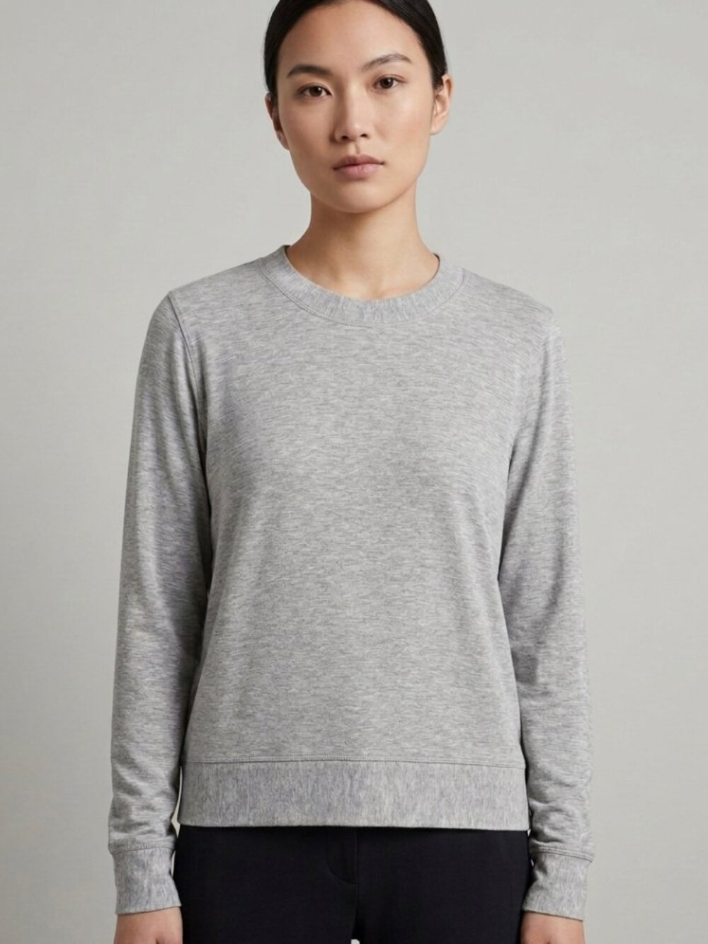 Kit and Ace Cashmere Blend Heathered Grey Crew Neck